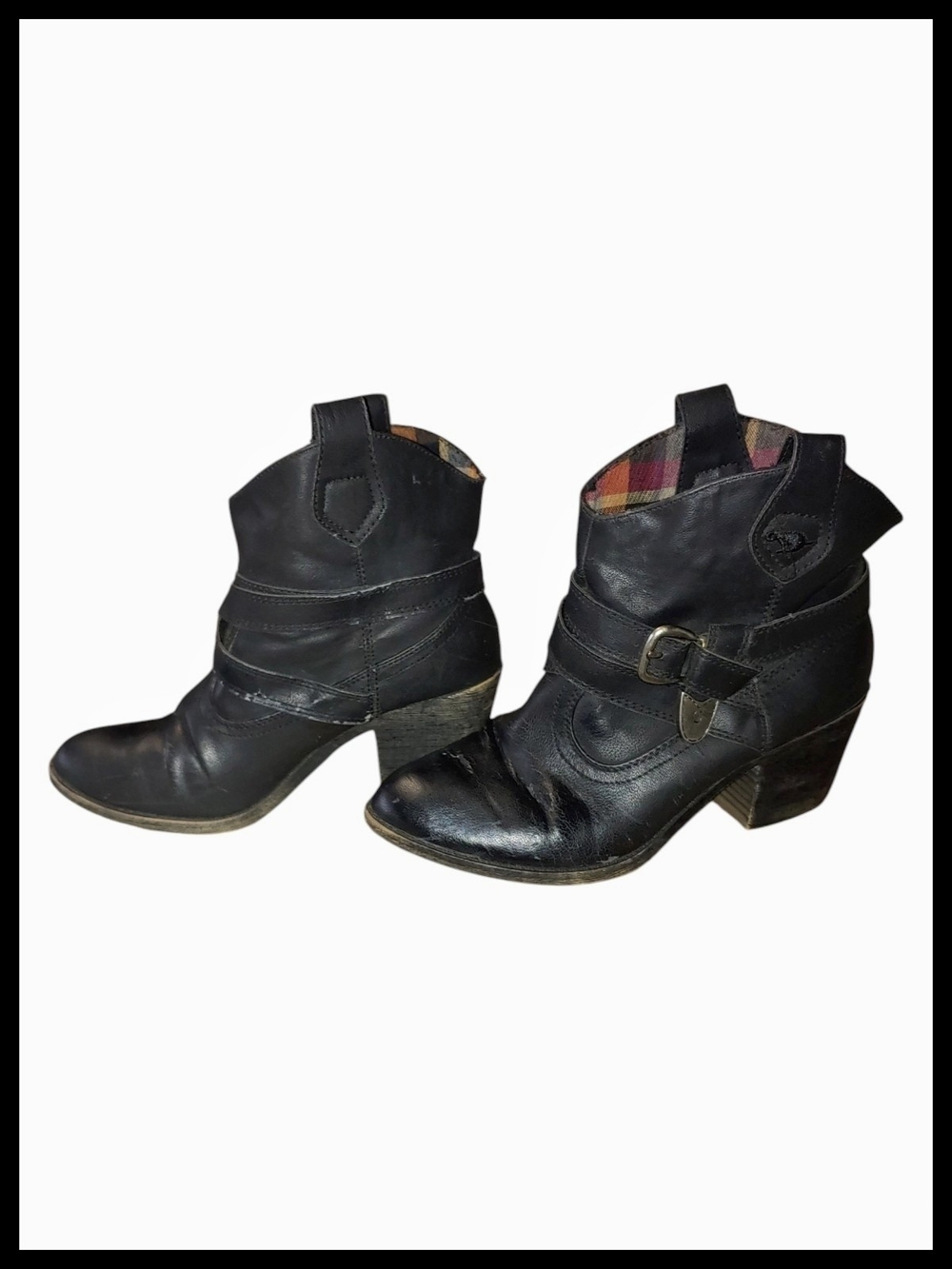 Black Ankle Boots with Buckle Detail
